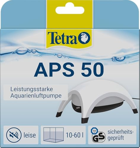 TETRA APS 50 - Pompe à Air pour Aquarium de 10 à 60L -Silencieuse avec triple système anti-bruit - Réglable Puissante et Design-Garantie 3 ans
