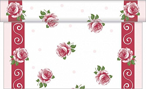 Sovie HOME Tischläufer Rosita/ Linclass® Airlaid Tischläufer 40cm x 4,80m / Tischdecken-Rolle stoffähnlich / Einmal-Tischdecke für Hochzeit & Partys (Bordeaux)