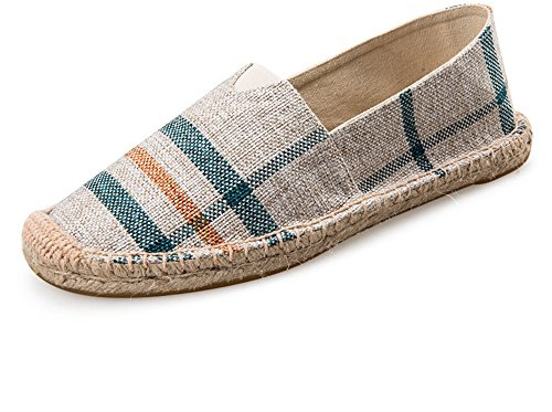 Kentti Check, Espadrillas Basse in Tela Uomo Beige 41 EU