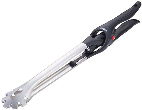 TROIKA Pince à barbecue avec lampe de poche amovible - BBQ + Light - Lumière LED blanc chaud - Pile AA incluse - Pince verrouillable de qualité alimentaire (LFGB certifiée) - Poignée en plastique