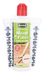 Metolux 2 Part Pre-Mix SF Wood Filler 300G with 2 Nozzles-Natural