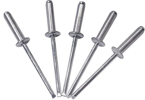 Confezione da 400 rivetti ciechi 4,0 x 16 mm, testa a cupola tipo aperto, DIN 7337, rivetti in alluminio e mandrino in acciaio, rivetti pop (400, 4,0 x 16 mm)