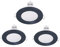 3 Spots Led Encastrables Pour Placoplatre, Dimmable Avec Gradateur Triac, 220V 5W 550 Lumen, Ø87mm X 37mm, Trou 70mm, Etanche IP65, Connecteur Rapide (Noir, Blanc froid 6500K)