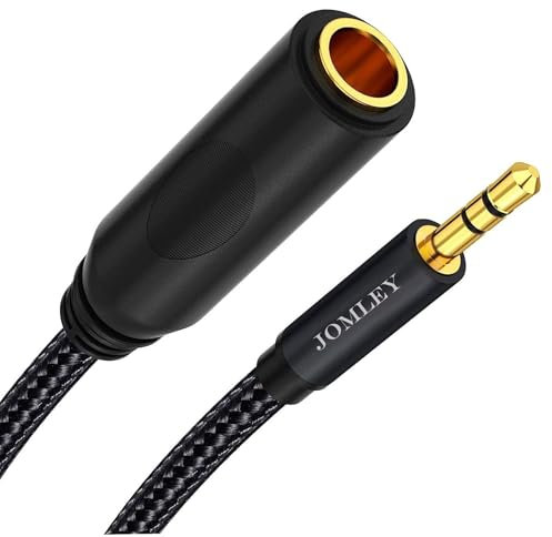 JOMLEY Adattatore da 1/4 a 3,5 mm, adattatore TRS da 6,35 mm femmina a maschio 3,5 mm, cavo audio stereo da 1/4 femmina a maschio da 0,3 cm per cuffie, amplificatori, chitarra, amplificatori, 0,3 m