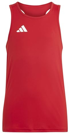 adidas Boy's Adizero Team Singlet Kids Shirt, Team Power red 2/White, 11-12 Years
