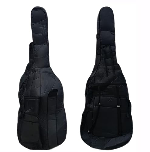 3/4 Upright Bass Bag Oxford Cloth Double Bass Gig Bag Thick Padding String instrument Bass Bag with Straps & Multiple Pockets for Music Sheet, Bow and Accessory