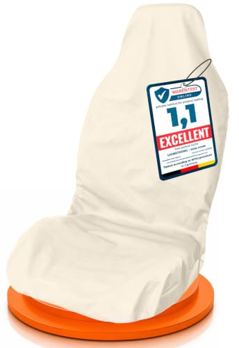 LIONSTRONG® Car Seat Covers for Cars [WATERPROOF] - beige | Polyester Car Seat Cover Front Seat - Seat Protector Car - Waterproof - Washable - Universal