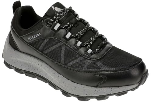 Skechers Urbex - Tenis para Hombre, Malla Duraleather Negra con Ribete de carbón, 42 EU