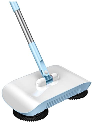 Naisicatar Manuel de balayeur de Tapis, Manuel de balayeur à Vide 2 po à 1 Push à Main 180 degrés Rotatif de Balayage de Balayage de Balade de chapelure