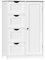 EUGAD Badezimmerschrank Badschrank, Beistellschrank Kommode, mit 4 Schubladen 1 verstellbarem Einlegeboden, Schrank für Badezimmer Wohnzimmer Küche, Weiß, 56x81x30 cm