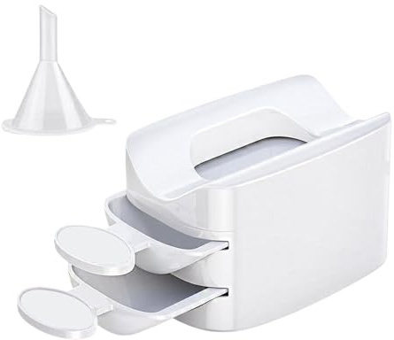 Dip Powder Tray - Nail Powder Recycling Tray, Dip Powder Recycling Tray System With Scoop - Dip Powder Recycling Tray, 2-in-1 Rhinestones Gems Recycling Case, Manicure Accessories For Women Girls