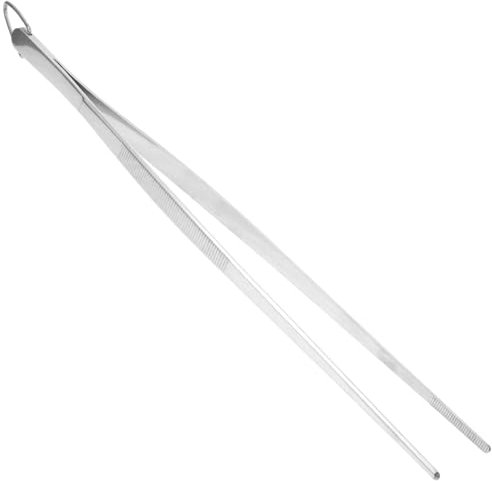VALICLUD Stainless Steel Kitchen Tweezers Long Cooking Tongs for Buffet and BBQ Non-Slip Grip Food Clip for Western Cuisine Fish Bone Handling and Safe Plating