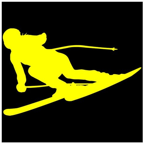 Bildekaler Mode Skidsporter Personlighet PVC Bildekoration Dekal Tillbehör Creative Waterproof(Yellow,25cm*16cm)