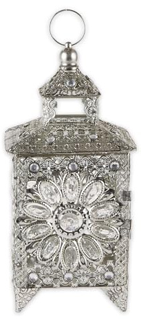 Zingz & Thingz Elegant Jewel, Decorative Candle Lantern, 6.125x6.25x13.5, Crown Jewels