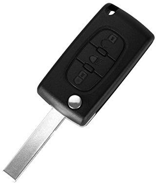 Schlüssel für Citroen C4 C5 C4 Picasso C6 | CE0523 | 3 Tasten | Modell ohne Batterie Schlitz Fernbedienung Autoschlüssel