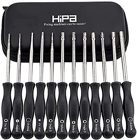 Savior Set di 12 attrezzi per tuning carburatore/tuning cacciaviti per motore a 2 tempi, dentatura a cuneo/Pac Man/D/doppia punta D motoseghe per Poulan Husqvarna STHIL ECHO
