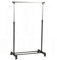 KCT - Adjustable Clothes Rack on Wheels - Single Rail Freestanding Clothing Storage Costume