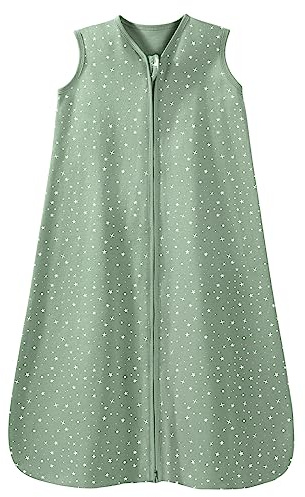 Unnivoll Baby Sleeping Bag 0.5 Tog 12-18 Months Summer Sleep Sack 100% Cotton Baby Sleep Bag Wearable Blanket for Newborn Infant Toddler Green Star