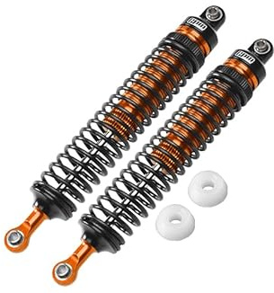 GPM Upgrades Aluminum 6061-T6 Rear Adjustable Spring Dampers for 1/10 4Wd Hammer Rey U4 Rock Racer（LOS03030） RC Car (Orange)