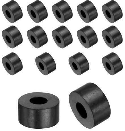 QUARKZMAN 16pz Distanziali Gomma 20mm OD, 8mm ID, 10mm Altezza Distanziatore Rotondo Antivibrazioni Boccola Anelli Tenuta Rondella Piatta Spessa per Accessori Auto Domestici