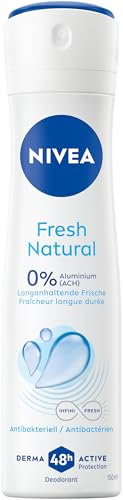 NIVEA Fresh Natural Deospray, Deo ohne Aluminium (ACH) mit sanfter Pflege, antibakterielles Deodorant mit 48h Schutz und einzigartiger INFINIFRESH Formel (150 ml)