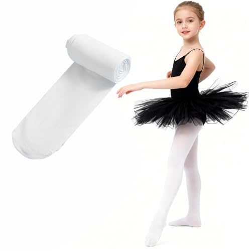 Fangshu 90 DEN Collant Danse Classique fille - Microfibre Collant Fille Opaques Unis Collants Enfant pour Ballet, Yoga, Danse Classique, Gymnastique