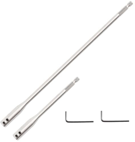 Gasea 2 Juego de Varillas de Extensión para Taladrar Brocas, 1/4'', Extensión de Broca, extensión de Broca de Acero de Alto Carbono, extensión de broca de Pala de Madera