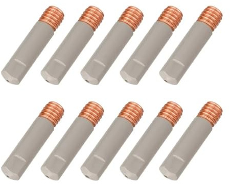 JWFBDB MB 14AK 15AK Svetskontaktmunstycke med beläggningsskydd 25 mm M6 gasmunstycke 0,8/1,0/1,2 mm MIG-svetsbrännare Svetsverktygsdelar(1.2MM,10PCS)