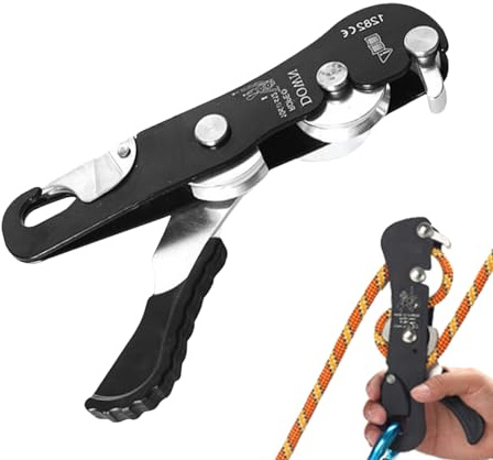 Dispositivo de seguridad de rescate de cuerda, descensor de frenado automático, de larga duración, herramienta de seguridad operada a mano, práctico accesorio de escalada diseñado para arborista