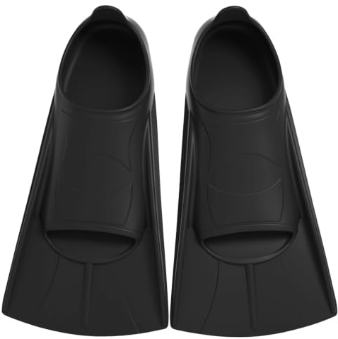 Palmes de natation courtes en silicone, 100 % silicone, palmes d'entraînement courtes pour la natation, palmes de natation confortables en silicone pour enfants et adultes