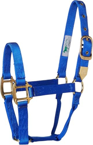 Hamilton Deluxe Horse Halter, 1 Triple Ply Nylon, Yearling or Standard Donkey, 300-500 lbs, Blue