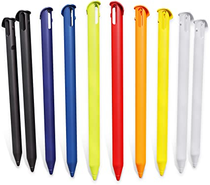 Set: 10x Touchpen - Kapazitiver Ersatzstift, passend für Nintendo New 3DS XL Stift Halterung + Bildschirm - Touch Display Eingabestift, Stylus Pen für Touchscreen - Touchstift Bedienstift