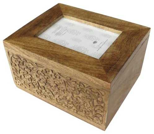 Grande boîte souvenir en bois avec cadre photo intégré