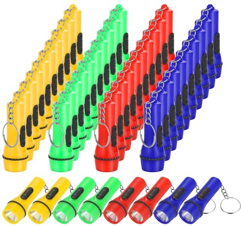 Boao 48 Pcs Mini Flashlight Keychain Bulk Portable LED Flashlight(Colorful)