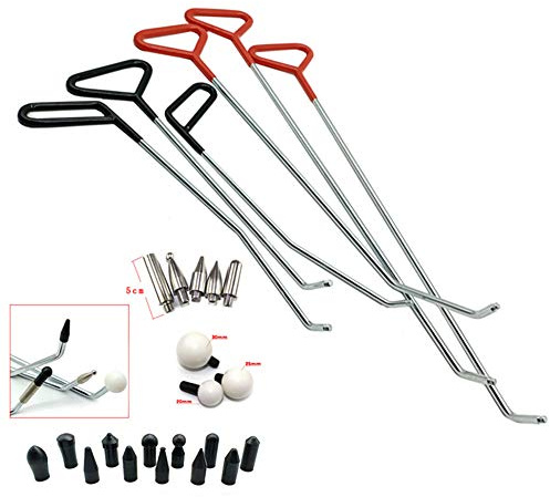 Tiges de débosselage avec tête de poinçon Kit de débosselage sans peinture de carrosserie de voiture débosselage de grêle et de porte