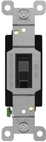 ENERLITES 4-Way Toggle Light Switch, 15 Amp Wall Switch, 1 Pack, Black