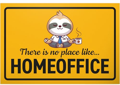 DankeDir! Homeoffice – Plastskylt 30 x 20 cm – kort födelsedagspresent roligt ordspråk väggdekoration kontor dörrskylt ordspråk – kollegor vänner dekoration festdekoration presentidé party present