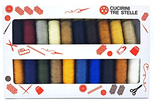 Drei-Sterne-Gold-Nähgarn für Nähen (Set (50m) Jeansgarn, 20x)