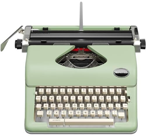 Maplefield Manual Typewriter - Old Fashioned Style & Office Decor & Stationery - Accepts Standard 8 x 11 in Typewriter Paper - Green, 8 x 11 in