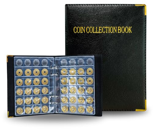 Intendvision Coin Album - 20 Pages, 360 Pockets Two Coin Size, Coin Collection Book Holders for Collectors, U.S. Coins, Penny, Pennies, Dimes, Nickels, Quarters, Small Badges