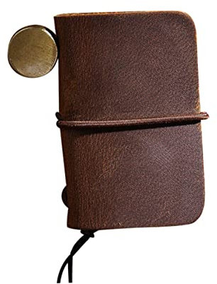 NUOBESTY Mini Cuaderno De Portátil Para y Escuela Libreta De Mano De De Color Marrón Para Anotar Ideas y Recordatorios