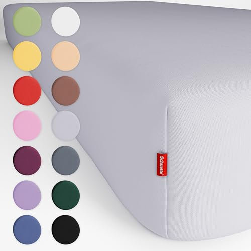 Schuette® Topper Spannbettlaken • 80x200 cm • Wow! Kollektion: Graceful Grayce (Hellgrau) • 100% Superfluff Baumwolle, Blickdicht, Faltenfrei • mit Rundumgummi • Matratzenhöhe bis 15 cm