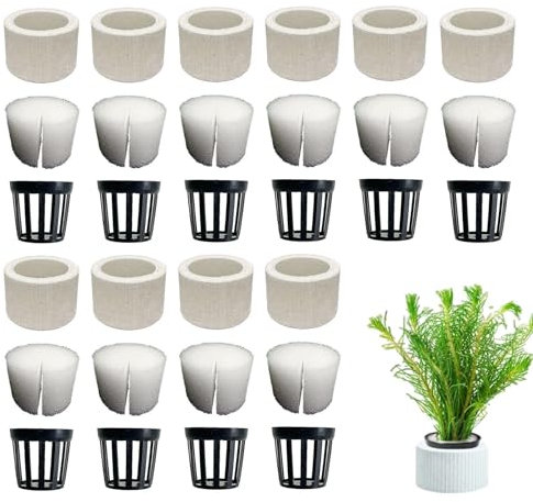 Quzente Aquarium Plant Weights Ceramic, Anti-floating Ceramic Aquarium Plant Basket,Aquarium Landscape Decorative Accessories,Fish Tank Plants Fixing Ring Set