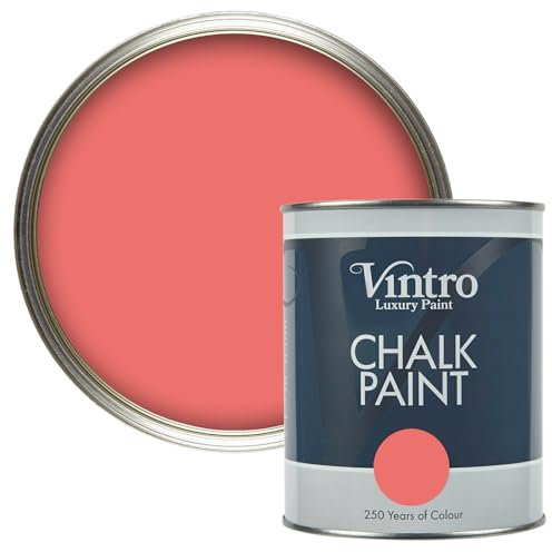 Vintro Paint - Chalk Paint for Furniture, Walls and Woodwork. Interior Use. Quick Dry. 1 Litre (Blush Pink - Marilyn's Blush)