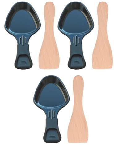 Raschietto multiuso – Mini set in legno antiaderente – Dispositivo per raschietto portatile Grill Wok – ideale per formaggio fuso e cucina amichevole (3)