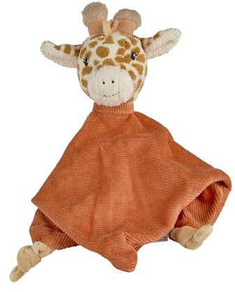 Sterntaler Schmusetuch M Giraffe Kaya – Baby Schnuffeltuch aus Flausch & Cord – Mit Knoten zum Greifen – Weiche Polyesterwatte Füllung Neugeborene & Kleinkinder, Goldbraun