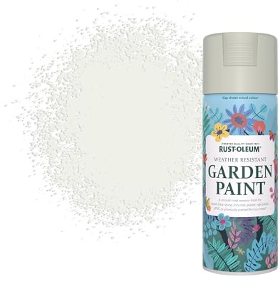 Rust-Oleum Off White Weather, Mould and Algae Resistant Garden Paint Spray Aerosol in Matt Finish - Steamed Milk 400ml