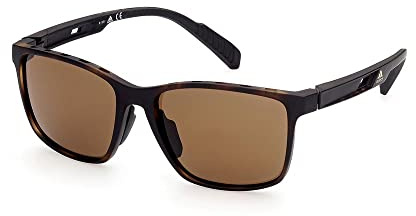 adidas Sport SP0035 Herren-Sonnenbrille, Schlanke und Leichte Sport-Sonnenbrille, Navigator-Brillenglasform, Braun Polarisierte Gläser, Havanna-Dunkel