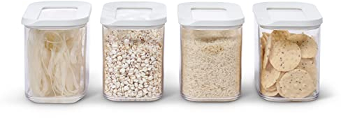 Mepal Food Storage Container 4-Piece Set - Food Containers - Kitchen Container & Organizer - Stackable & Airtight Food Storage Container - 4 x 1000 ml - White