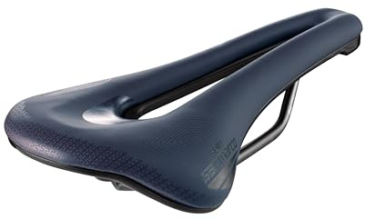 Selle San Marco SHORTFIT 2.0 Supercomfort Racing - Gravel and Bikepacking Bicycle Saddle, Lightweight and Comfortable, with Anatomical Hole and Extra Gel Layer, Durable Steel Frame - Size S3, Blue